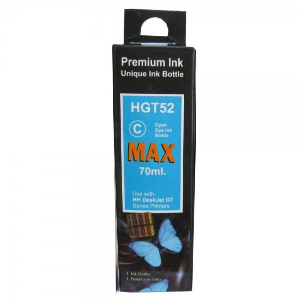 Max Cyan Photo Dye 70ML Compatible Ink For HP GT-Series Printer