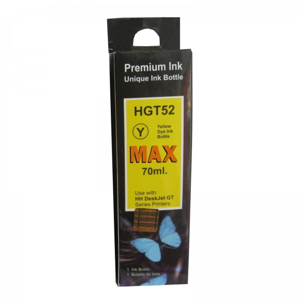 Max Yellow Photo Dye 70ML Compatible Ink For HP GT-Series Printer