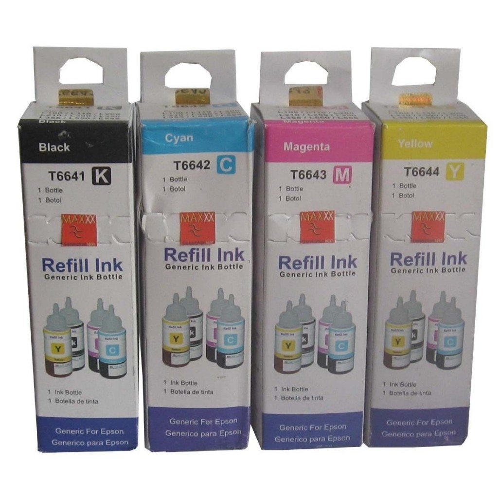 Max Black Cyan Magenta Yellow Photo Dye 4*70ML Compatible Ink Set For ...