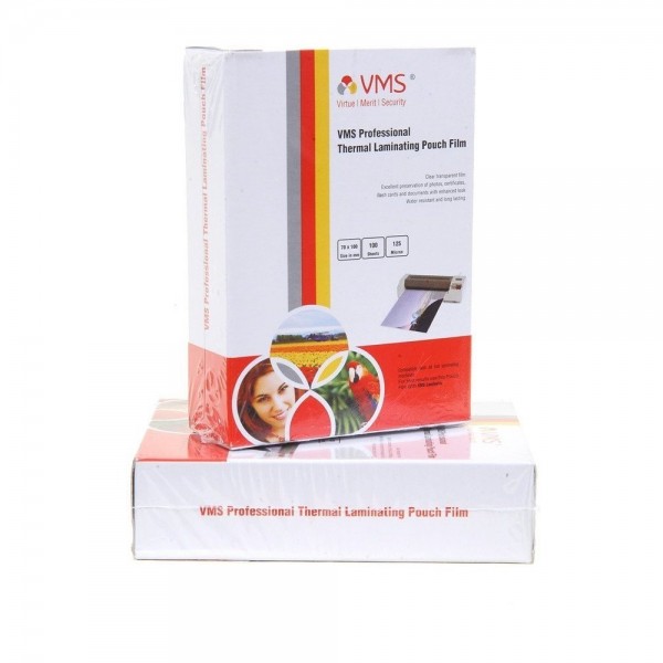 VMS Professional Thermal Lamination Pouch (70 x 100mm) 125 Mic (100 Lamination Pouch)