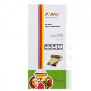 VMS Deluxe Thermal Lamination Pouch (100 x 230mm) 125 Mic (100 Lamination Pouch)