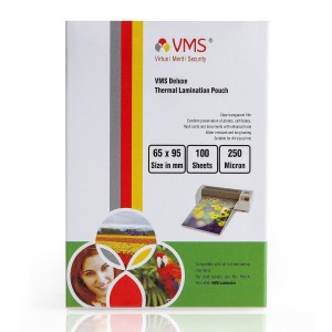 VMS Deluxe Thermal Lamination Pouch (65 x 95mm) 250 Mic (100 Lamination Pouch)