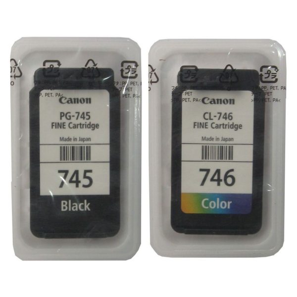 Canon PG-745 Black CL-746 Tri-Color Original Ink Cartridge Set (OEM Pouch Pack)