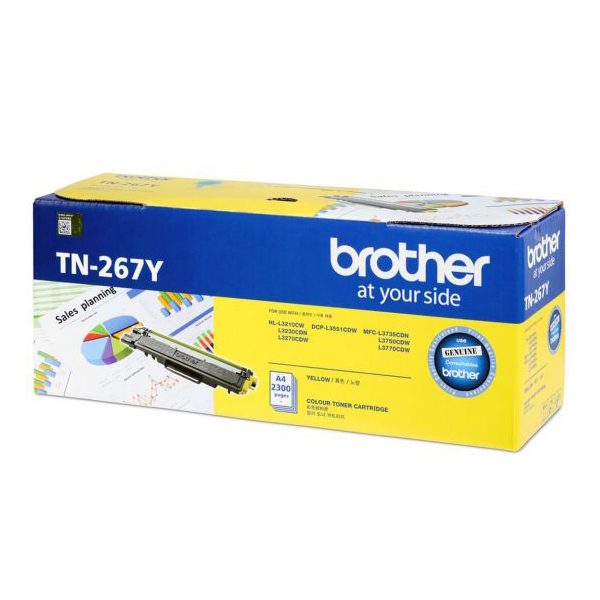 Brother TN-267Y Yellow Original Toner Cartridge (Box Pack)