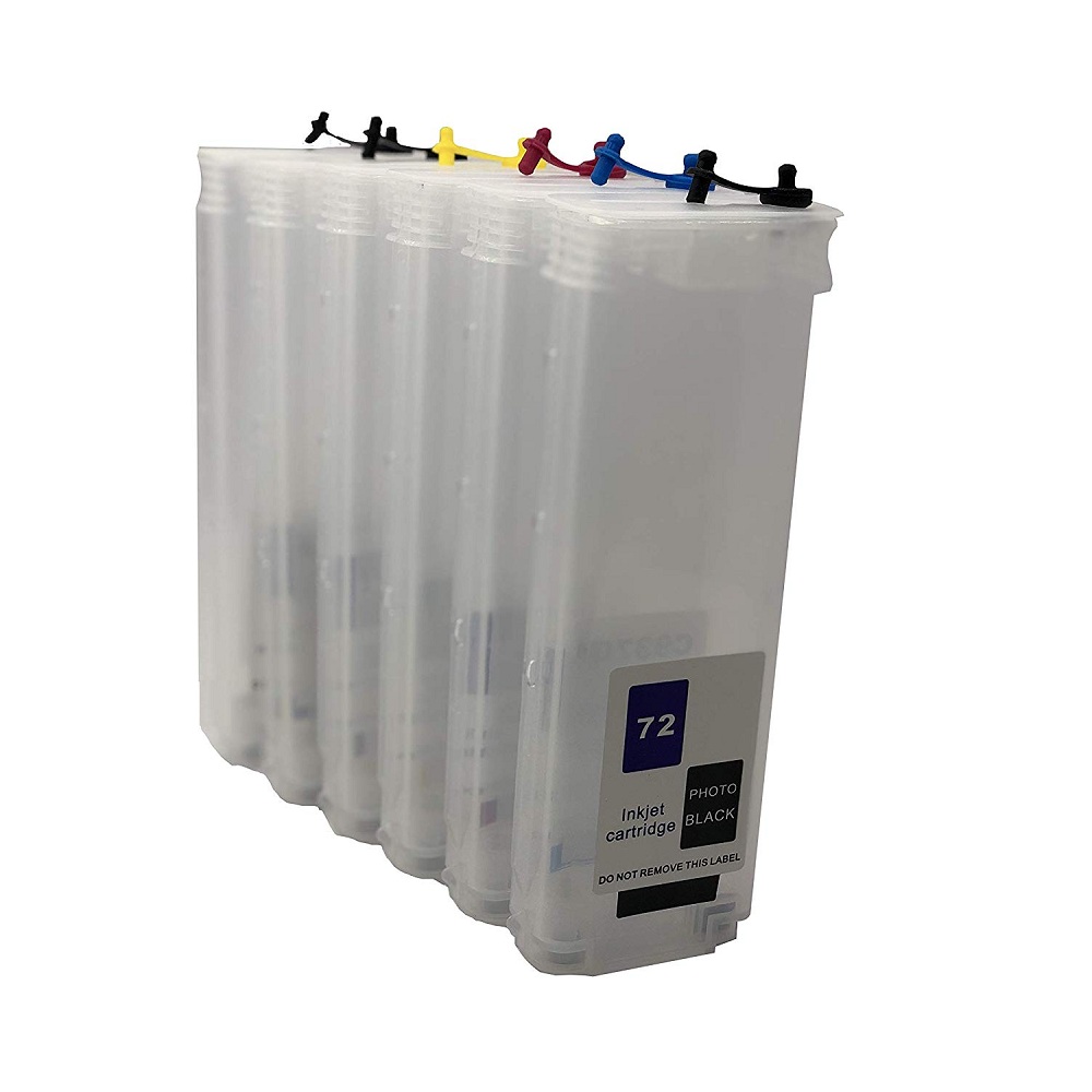 Printer_Point_Max_72_Empty_Refillable_Ink_Cartridge_130ML_6_Color-Set_For_HP_T620_T770_T790_T1100_Printer
