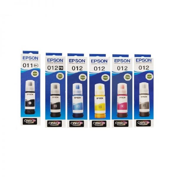 Epson 011 BK 012 PBK/C/M/Y/G 70ML Each Genuine Ink Bottle Set