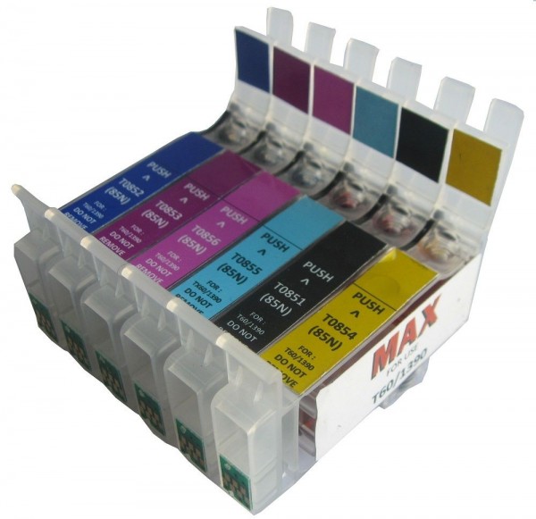 Max T0851 T0852 T0853 T0854 T0855 T0856 Refillable Cartridge Without Ink For Epson Stylus 1390 T60 Printer